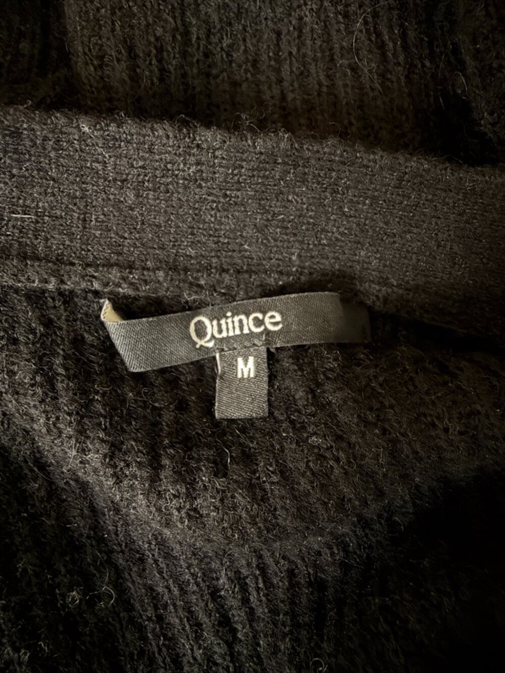 Quince Baby Alpaca Merino Wool Blend Cardigan Sweater V Neck Black M - Picture 6 of 8